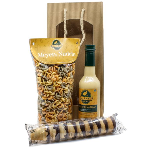 Wachteleier-Genuss-Set – Likör, Lumacchi und Likör-Waffelbecher